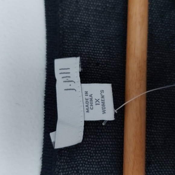 NWT J Jill Linen Blend Light Knit Crochet Embellished Sweater Navy Size … - Picture 4 of 7